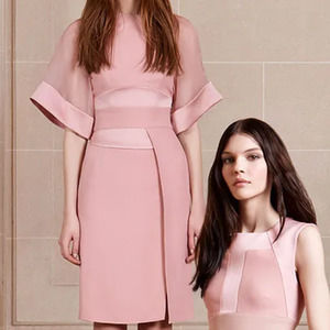 Elie Saab Vogue Dec 2019 Dusty Rose Pink Shift Dress Size 38